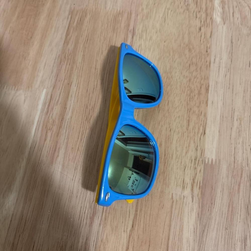 Men's Blue and Yellow Sunglasses